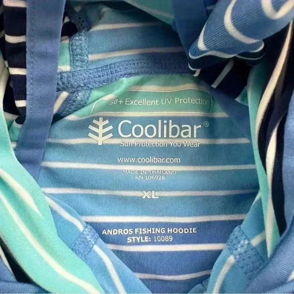 Coolibar Andros Fishing Hoodie Kids Size XL SPF 50+ Outdoor Active Striped. - Picture 13 of 15